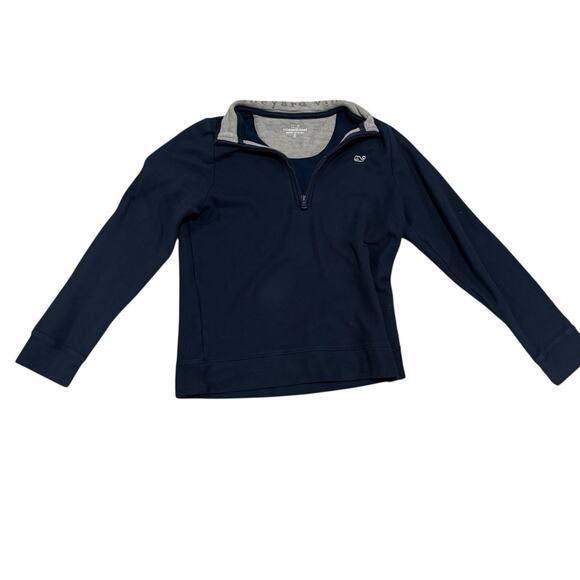 Vineyard Vines Boys Cotton Quarter Zip Pullover Navy Size SMALL 8/10 - Picture 5 of 5